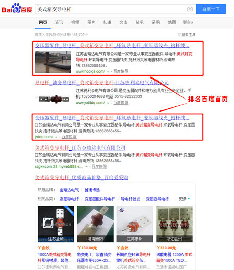 “美式箱變導(dǎo)(dǎo)電桿”雙詞排名前列